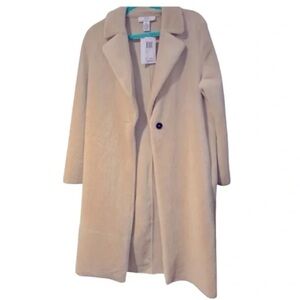 Magaschoni Sz XL Faux Fur Faux Leather Trench Coat • NWT🤩